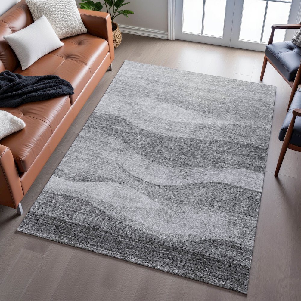 Premium Machine Washable Mayfield AMF1141 Gray 8' x 10' Rug