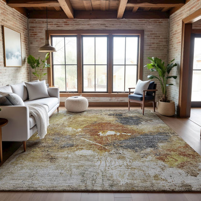 Premium Machine Washable Mayfield AMF1199 Taupe 8' x 10' Rug
