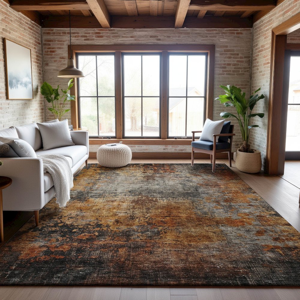 Premium Machine Washable Mayfield AMF1210 Paprika 8' x 10' Rug
