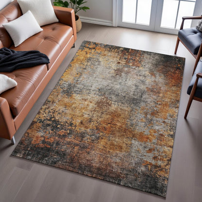 Premium Machine Washable Mayfield AMF1210 Paprika 8' x 10' Rug