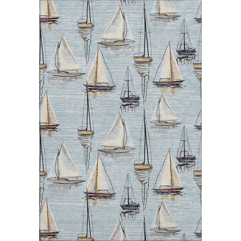 Premium Machine Washable Mayfield  Sky 8' x 10' Rug