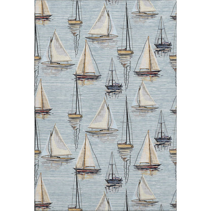 Premium Machine Washable Mayfield  Sky 8' x 10' Rug