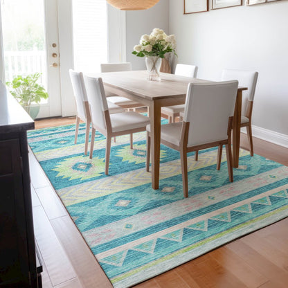 Premium Machine Washable Mayfield  Peacock 8' x 10' Rug