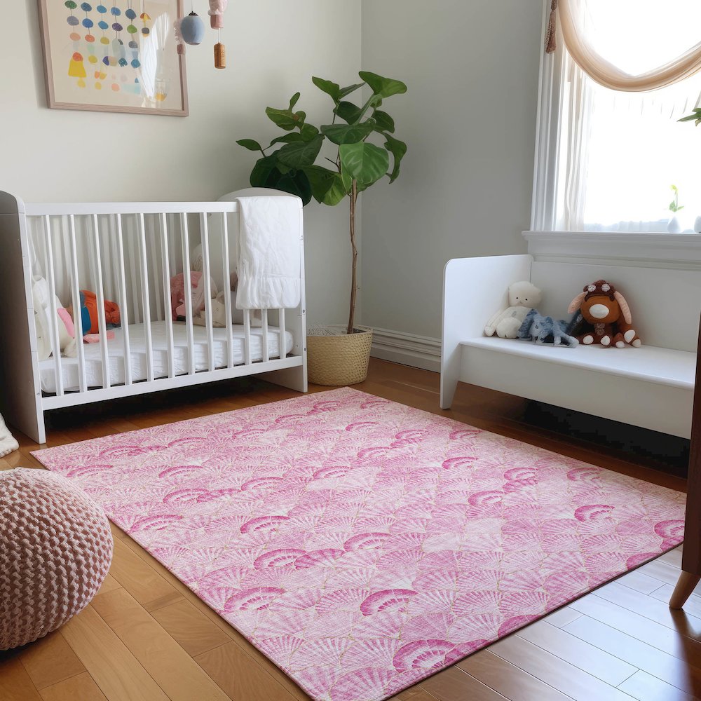 Premium Machine Washable Mayfield  Pink 8' x 10' Rug