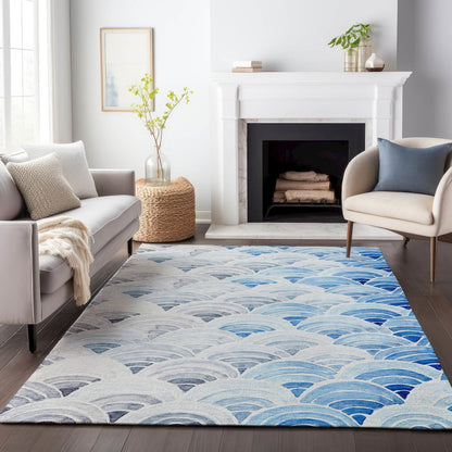 Premium Machine Washable Mayfield  Blue 8' x 10' Rug