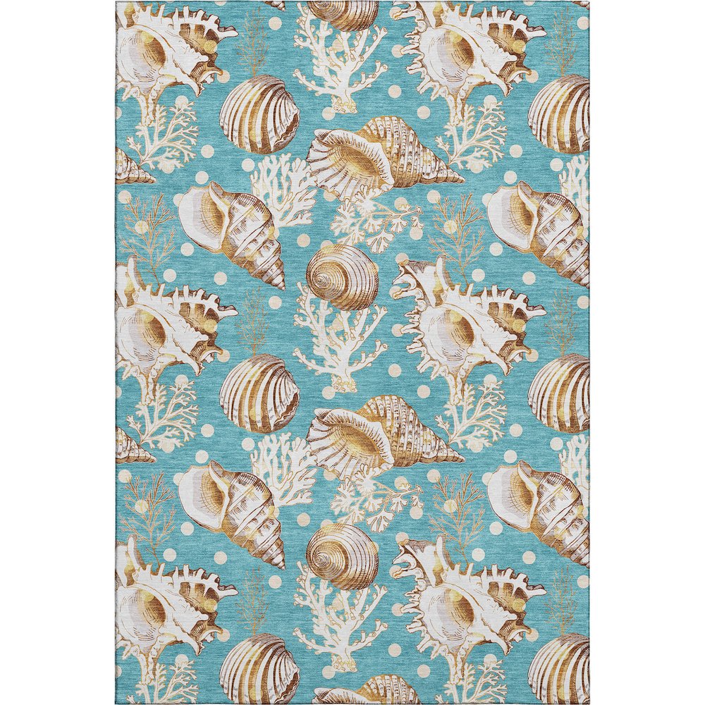 Premium Machine Washable Mayfield  Aqua 8' x 10' Rug