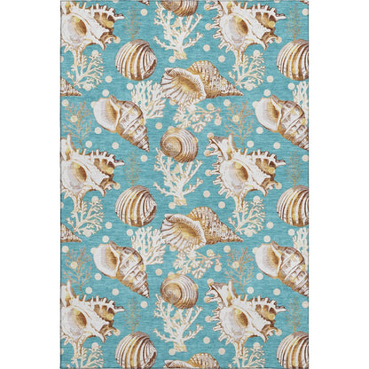 Premium Machine Washable Mayfield  Aqua 8' x 10' Rug