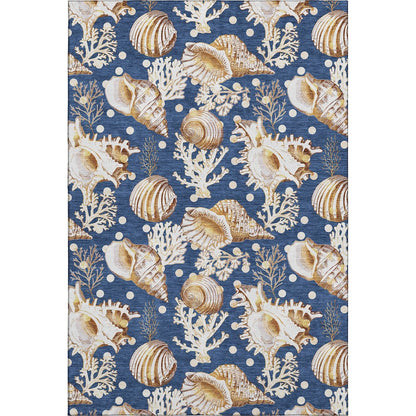 Premium Machine Washable Mayfield  Blue 8' x 10' Rug