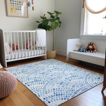 Premium Machine Washable Mayfield  Blue 8' x 10' Rug