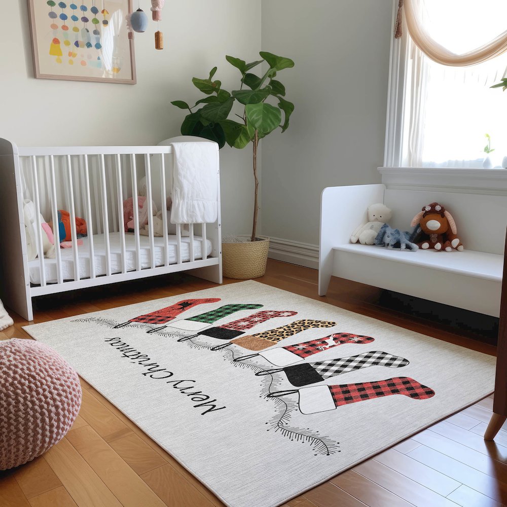 Premium Machine Washable Mayfield  Gray 8' x 10' Rug