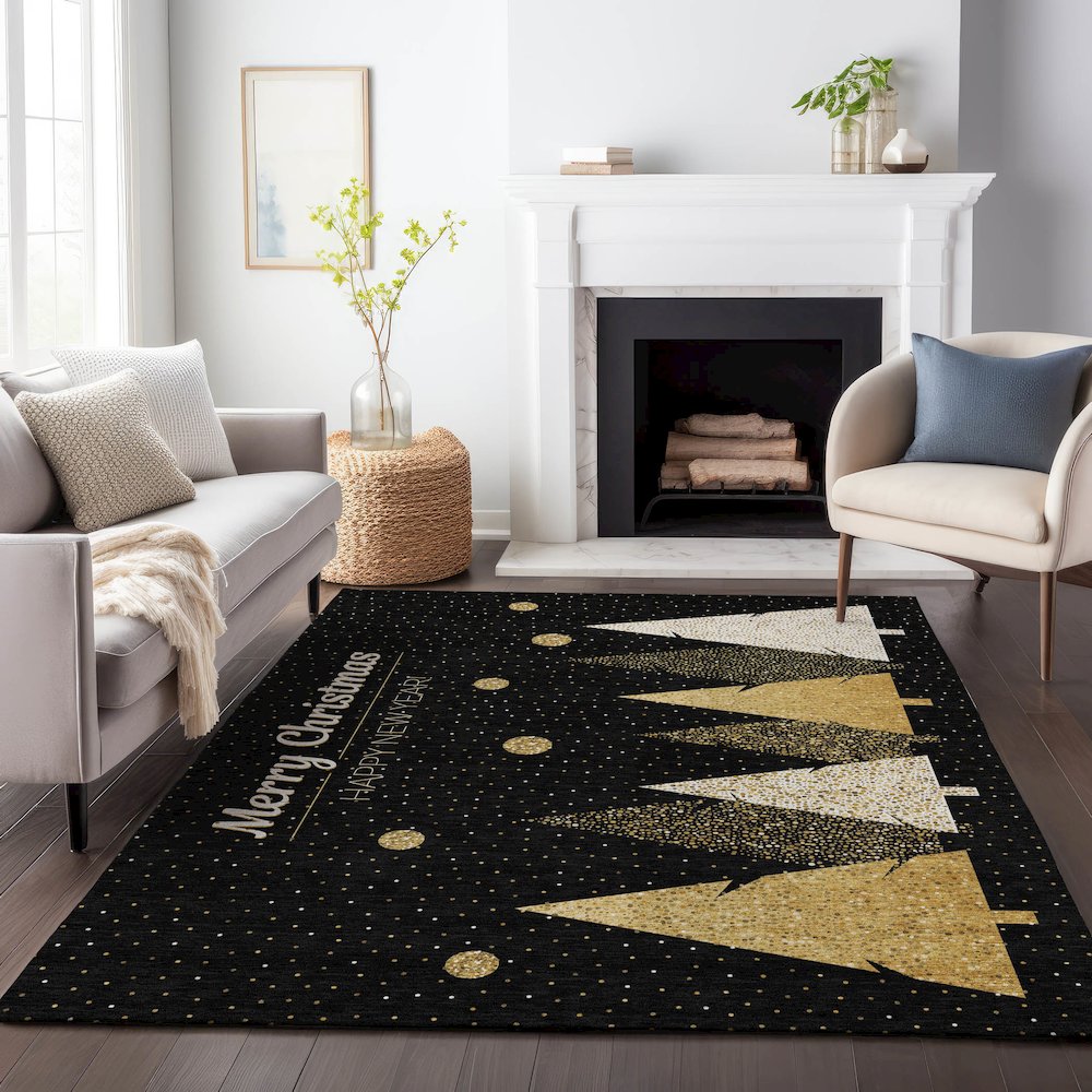 Premium Machine Washable Mayfield  Midnight 8' x 10' Rug