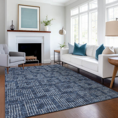 Premium Machine Washable Mayfield  Blue 8' x 10' Rug