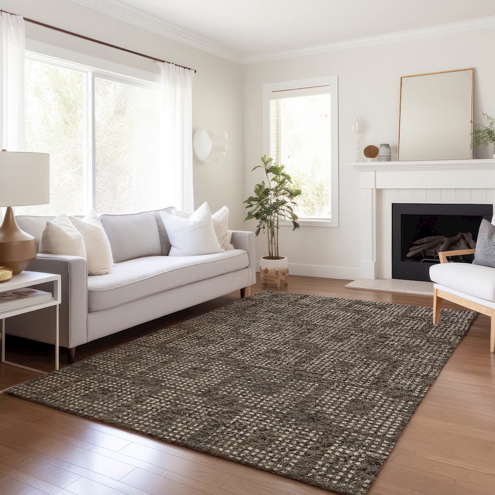 Premium Machine Washable Mayfield  Brown 8' x 10' Rug