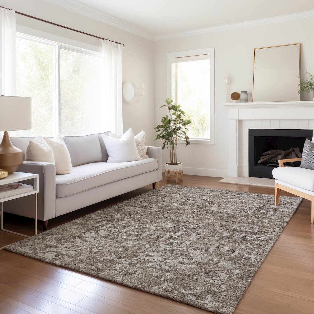 Premium Machine Washable Mayfield  Brown 8' x 10' Rug