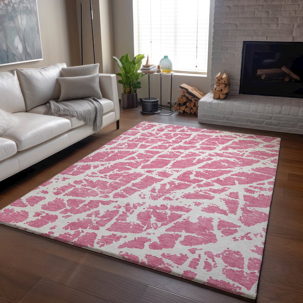Premium Machine Washable Mayfield  Pink 8' x 10' Rug