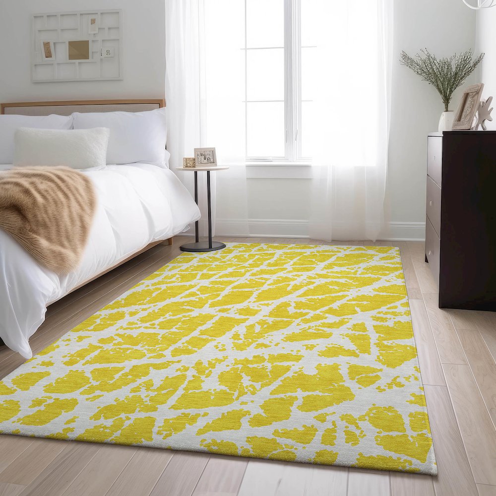 Premium Machine Washable Mayfield  Yellow 8' x 10' Rug