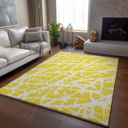Premium Machine Washable Mayfield  Yellow 8' x 10' Rug