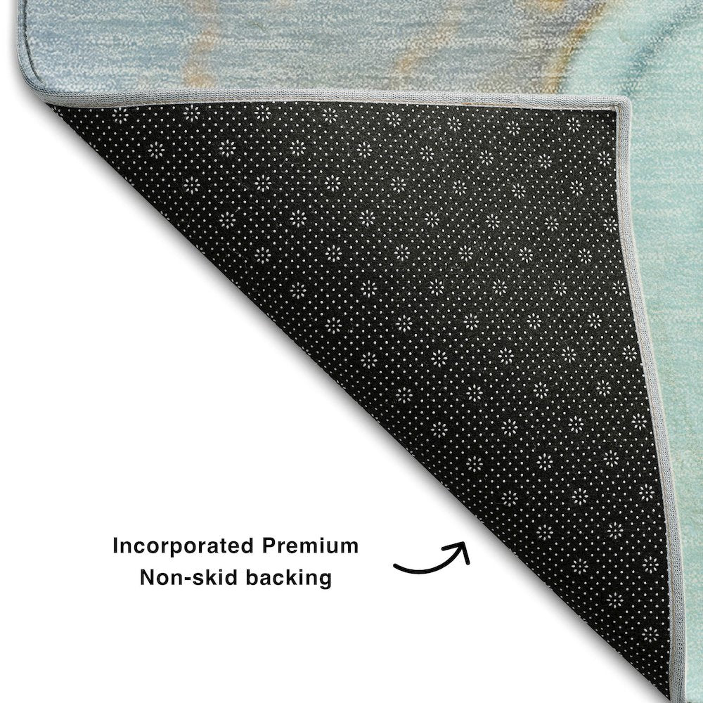 Premium Machine Washable Mayfield  Teal 3' x 5' Rug
