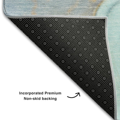 Premium Machine Washable Mayfield  Teal 3' x 5' Rug