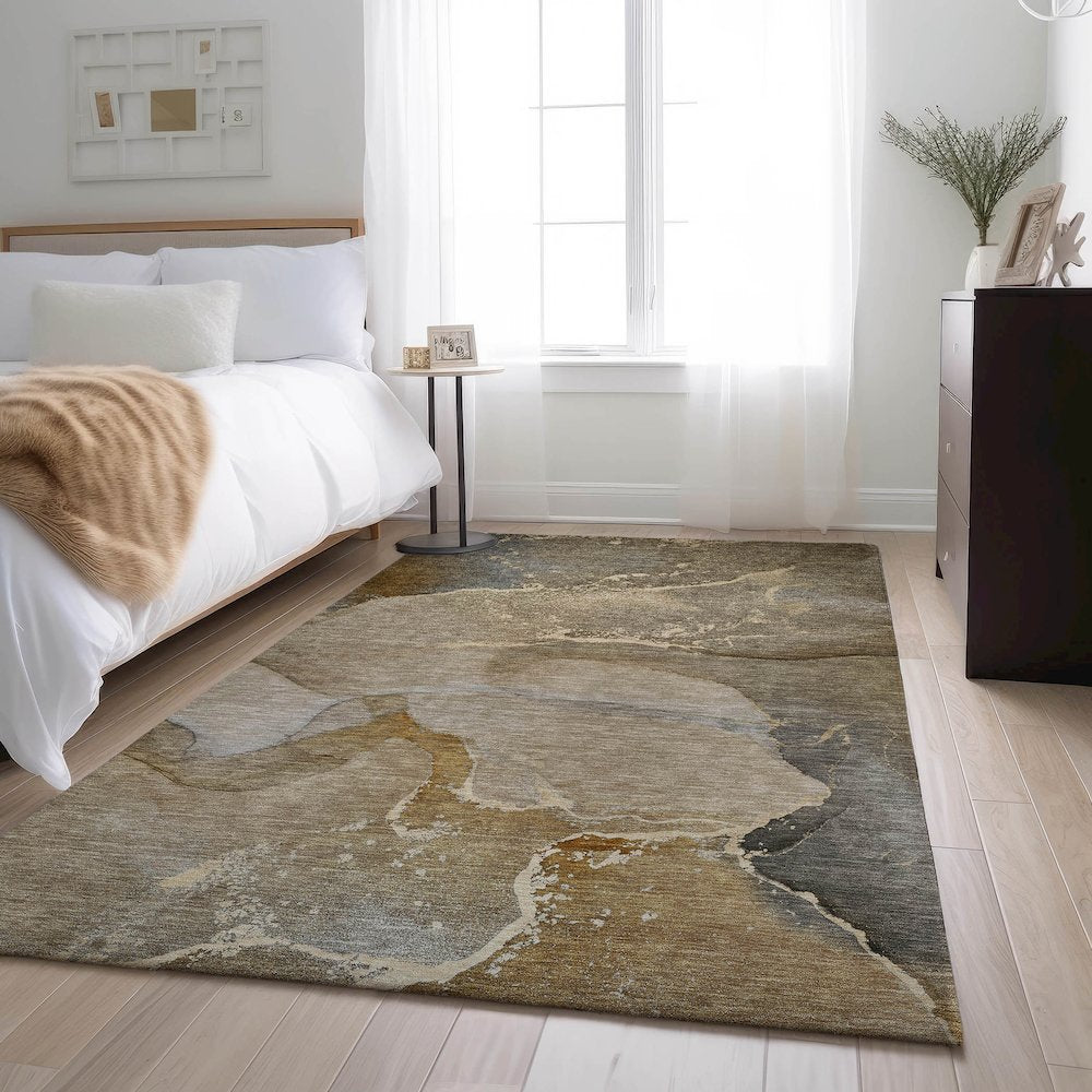 Premium Machine Washable Mayfield  Brown 8' x 10' Rug