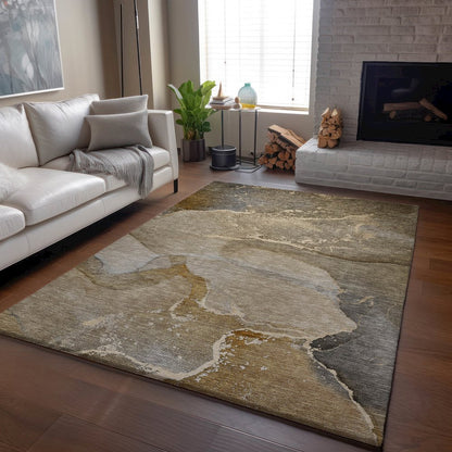 Premium Machine Washable Mayfield  Brown 8' x 10' Rug