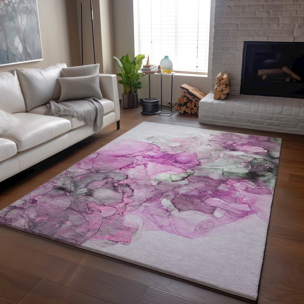 Premium Machine Washable Mayfield  Pink 8' x 10' Rug