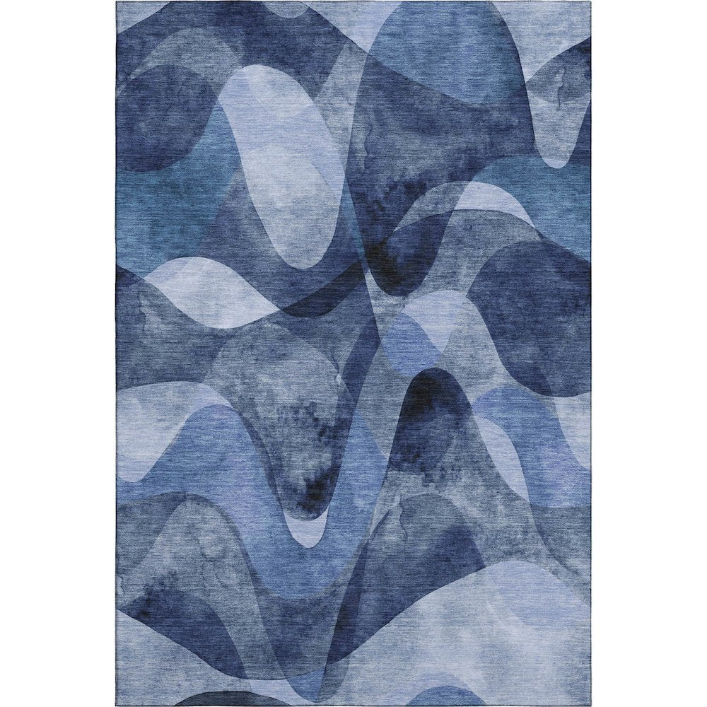 Premium Machine Washable Mayfield  Navy 8' x 10' Rug
