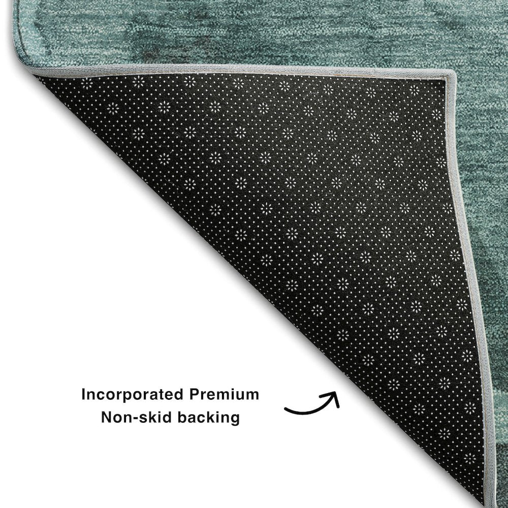 Premium Machine Washable Mayfield  Teal 3' x 5' Rug