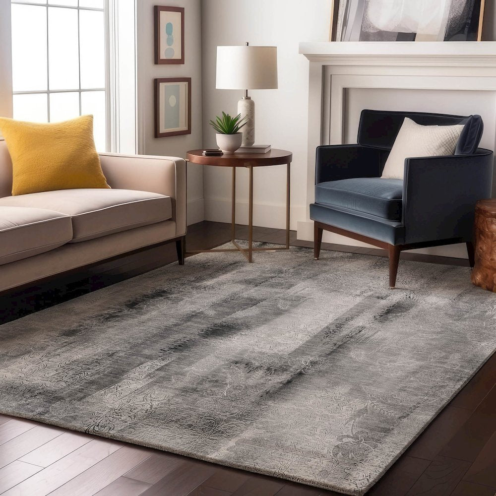 Premium Machine Washable Mayfield  Gray 8' x 10' Rug