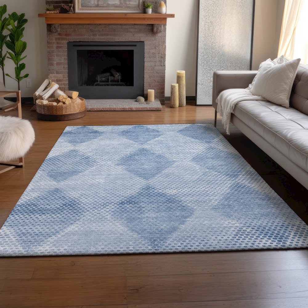 Premium Machine Washable Mayfield  Blue 8' x 10' Rug
