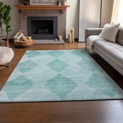 Premium Machine Washable Mayfield  Teal 8' x 10' Rug