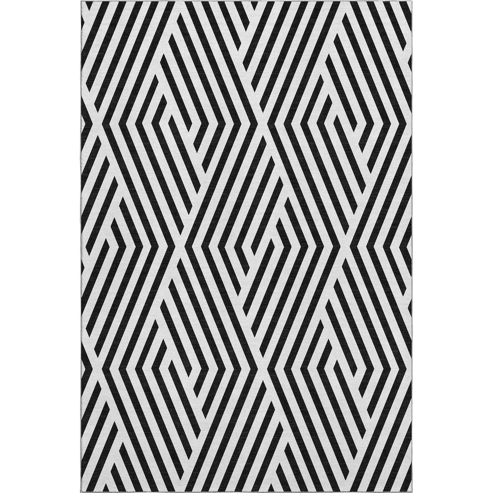 Premium Machine Washable Mayfield  Black 8' x 10' Rug