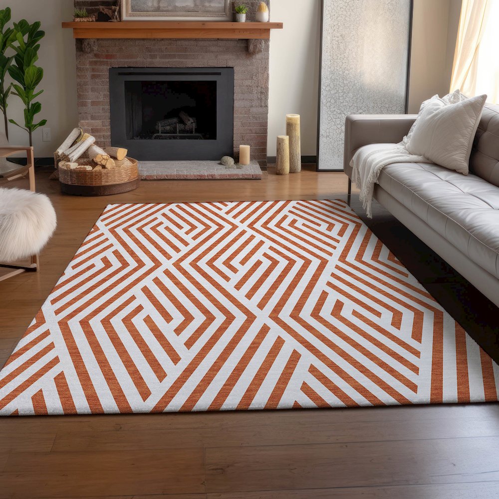Premium Machine Washable Mayfield  Paprika 8' x 10' Rug