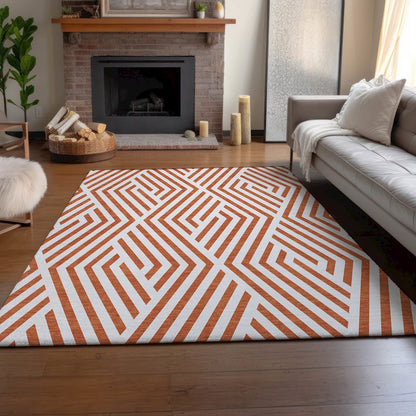 Premium Machine Washable Mayfield  Paprika 8' x 10' Rug