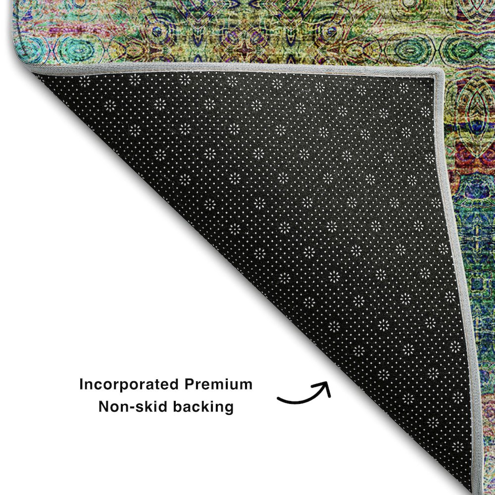 Premium Machine Washable Mayfield  Green 3' x 5' Rug