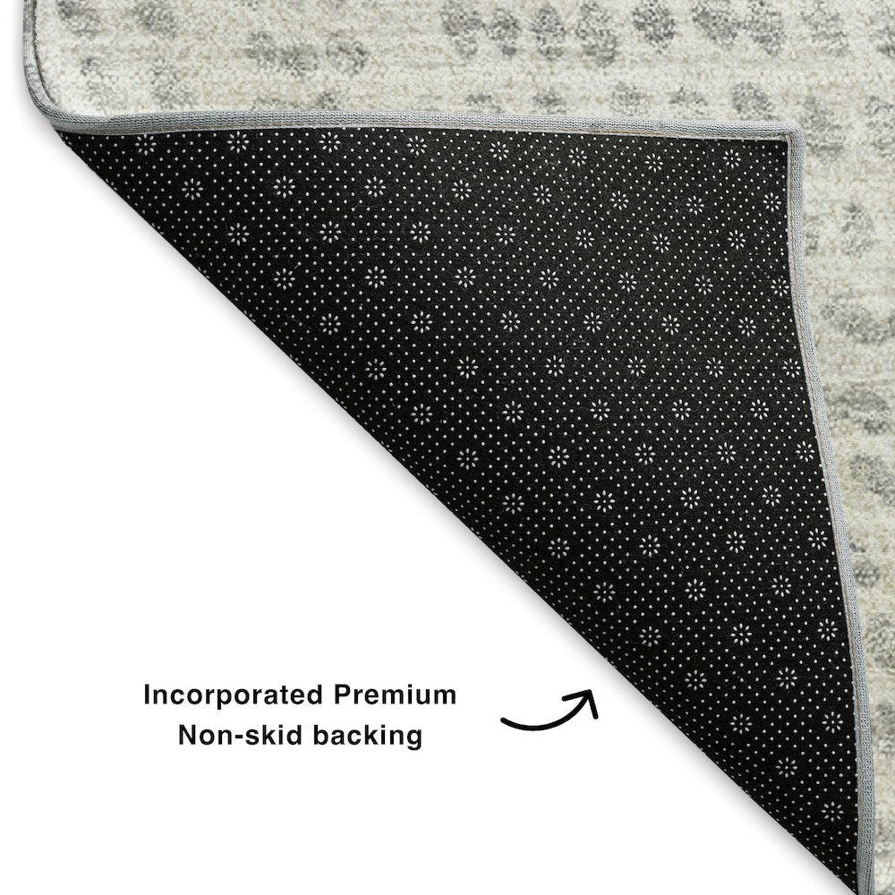 Premium Machine Washable Mayfield  Silver 3' x 5' Rug