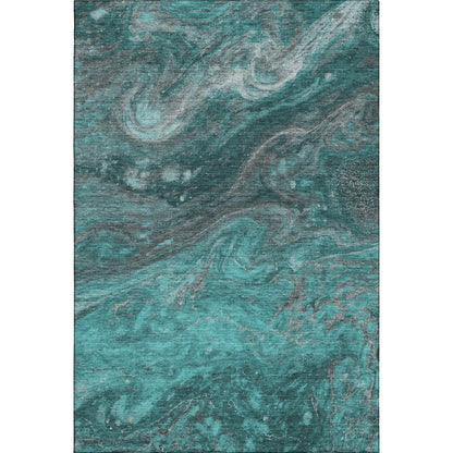 Premium Machine Washable Mayfield  Teal 8' x 10' Rug