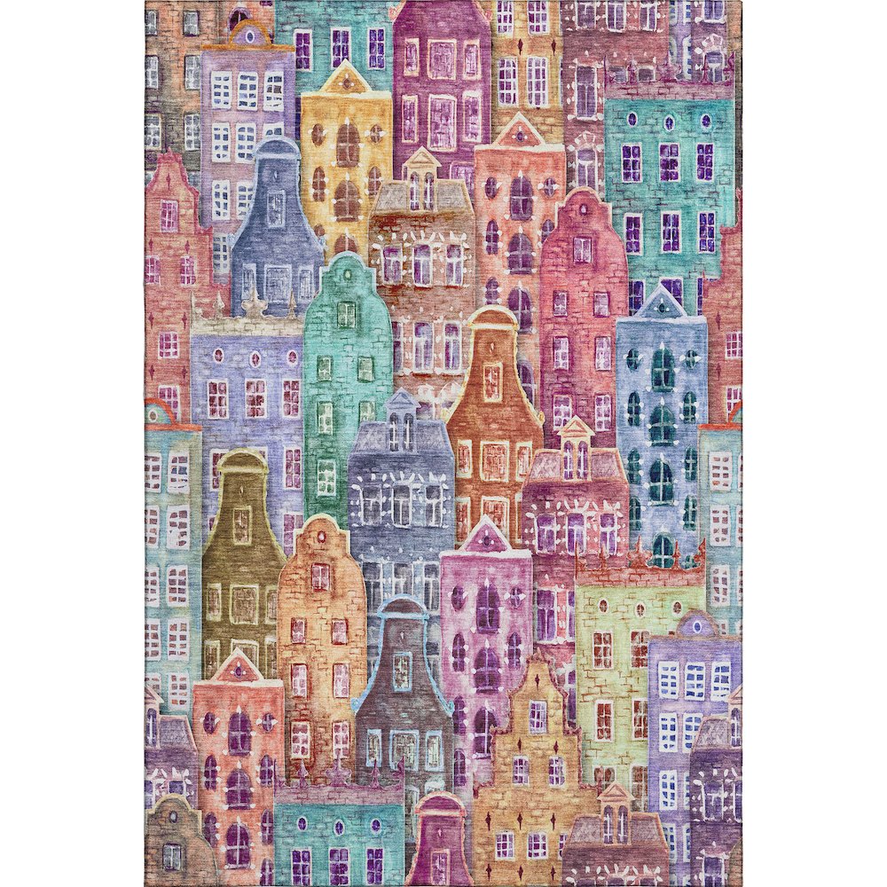 Premium Machine Washable Mayfield  Red 8' x 10' Rug