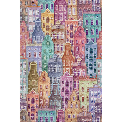 Premium Machine Washable Mayfield  Red 8' x 10' Rug