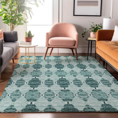 Premium Machine Washable Mayfield  Teal 8' x 10' Rug