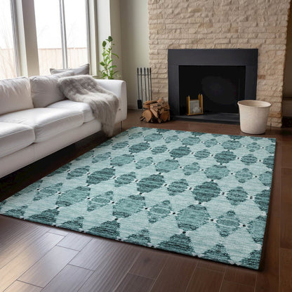 Premium Machine Washable Mayfield  Teal 8' x 10' Rug