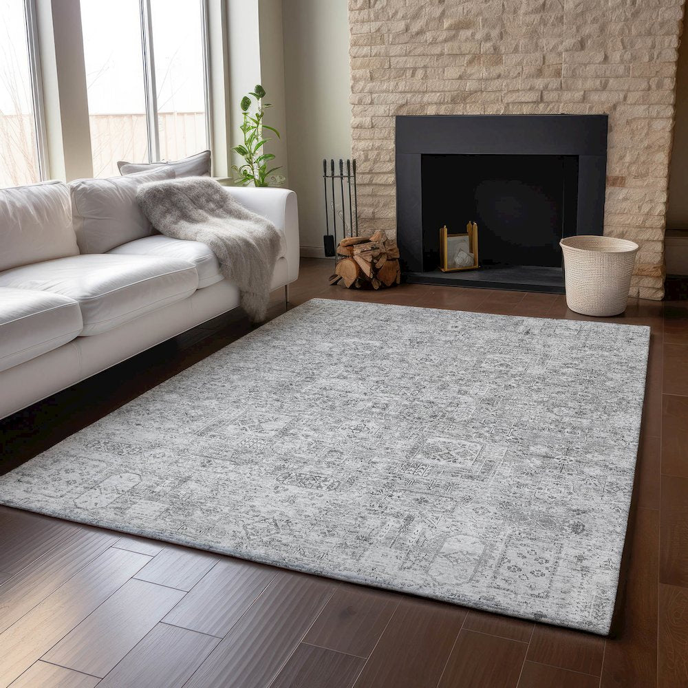 Premium Machine Washable Mayfield  Gray 8' x 10' Rug