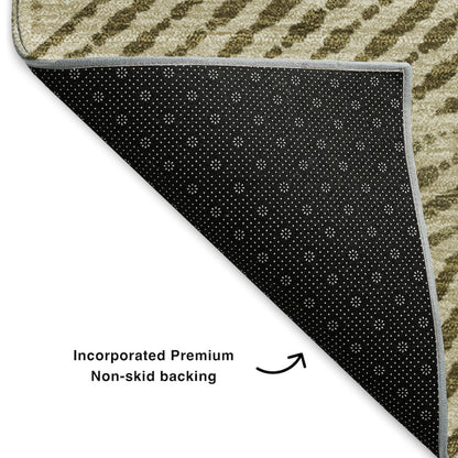 Premium Machine Washable Mayfield  Khaki 3' x 5' Rug