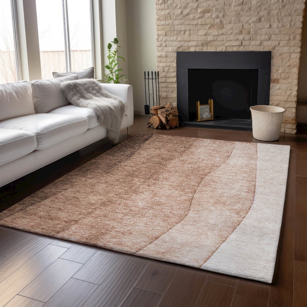 Premium Machine Washable Mayfield  Brown 8' x 10' Rug