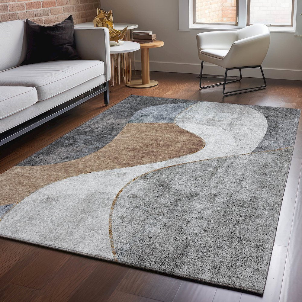 Premium Machine Washable Mayfield  Gray 8' x 10' Rug