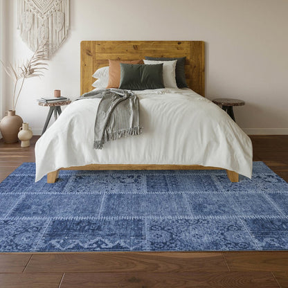 Premium Machine Washable Mayfield  Navy 8' x 10' Rug