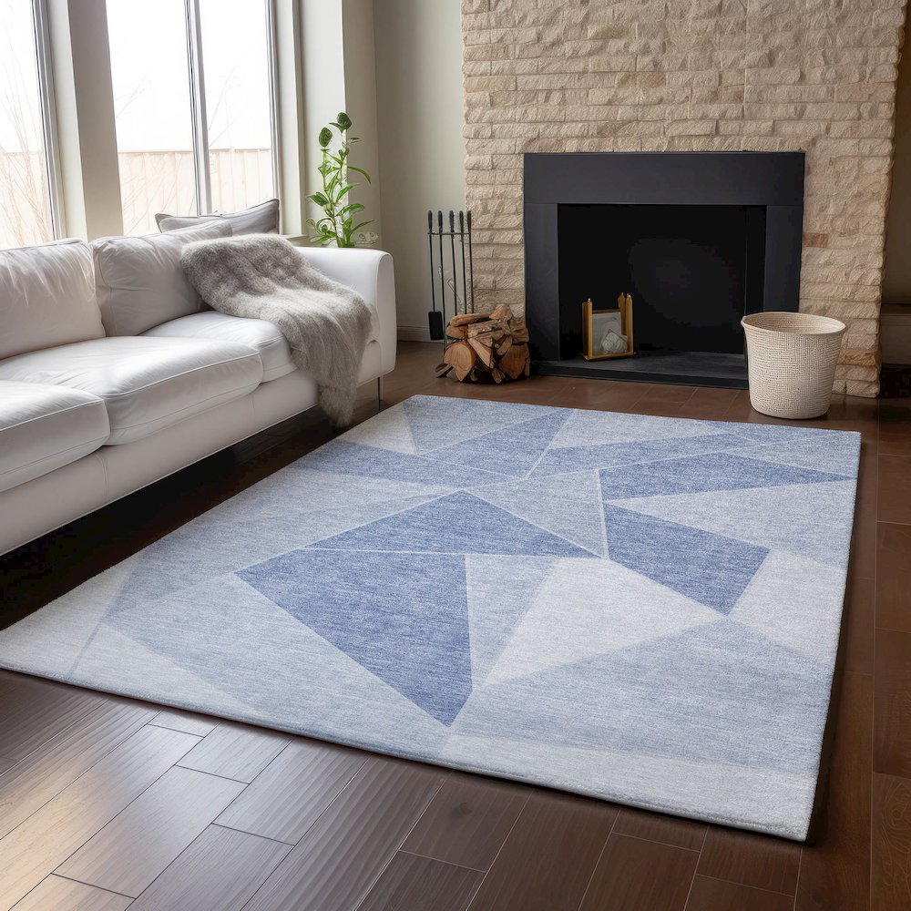 Premium Machine Washable Mayfield  Sky 8' x 10' Rug