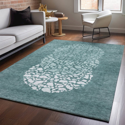 Premium Machine Washable Mayfield  Teal 8' x 10' Rug