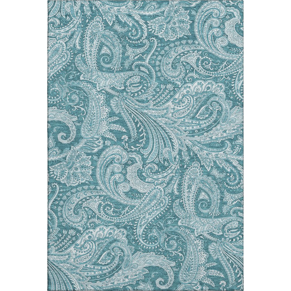 Premium Machine Washable Mayfield AMF654 Turquoise 8' x 10' Rug