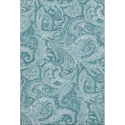 Premium Machine Washable Mayfield AMF654 Turquoise 8' x 10' Rug